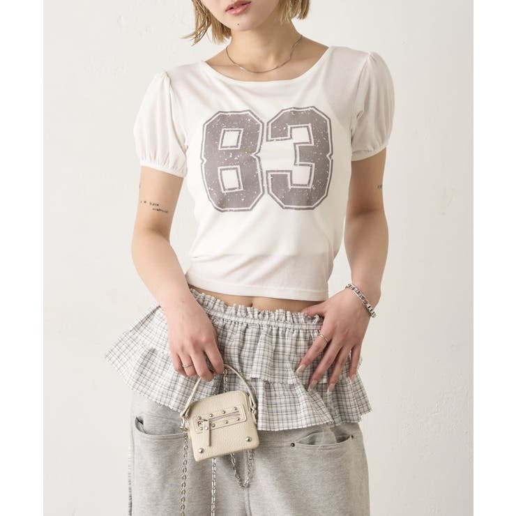 OFF | 【WHO'S WHO gallery】ナンバリングパフスリーブTEE | PAL GROUP OUTLET