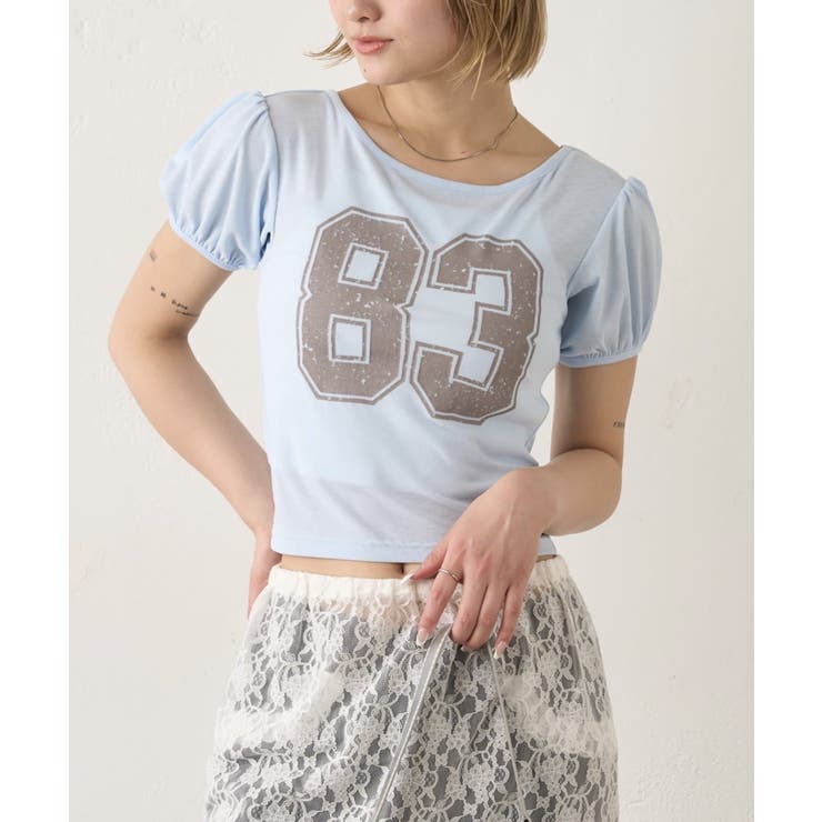 【WHO'S WHO gallery】ナンバリングパフスリーブTEE | PAL GROUP OUTLET | 詳細画像5 