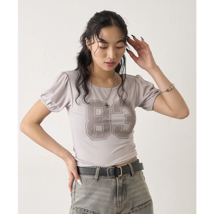 【WHO'S WHO gallery】ナンバリングパフスリーブTEE | PAL GROUP OUTLET | 詳細画像8 