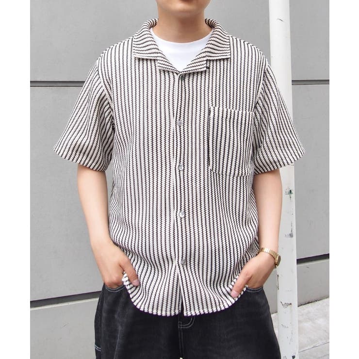 OFF/BLK | 【WHO'S WHO gallery】KOOKYNストライプニットシャツ | PAL GROUP OUTLET