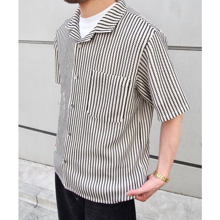 【WHO'S WHO gallery】KOOKYNストライプニットシャツ | PAL GROUP OUTLET | 詳細画像2 