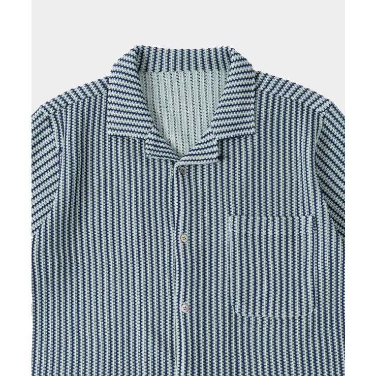 GRN/NVY | 【WHO'S WHO gallery】KOOKYNストライプニットシャツ | PAL GROUP OUTLET