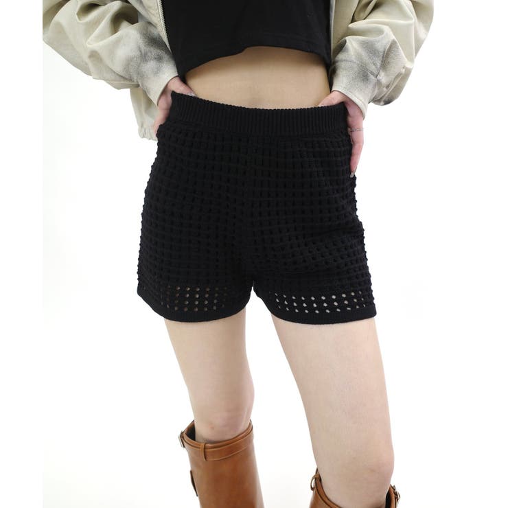 【WHO'S WHO gallery】透かし編みニットショートパンツ | PAL GROUP OUTLET | 詳細画像2 