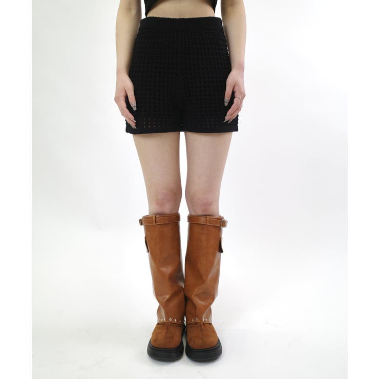 【WHO'S WHO gallery】透かし編みニットショートパンツ | PAL GROUP OUTLET | 詳細画像4 