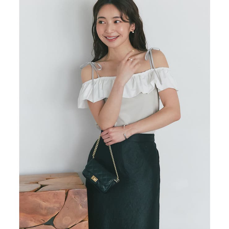 【La boutique BonBon】バイカラーフリルノースリCS | PAL GROUP OUTLET | 詳細画像1 