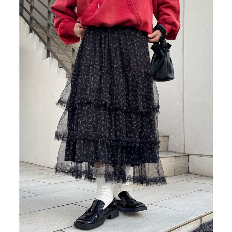 【Ciaopanic】裾ティアードチュールドッキングフリルスカート | PAL GROUP OUTLET | 詳細画像7 