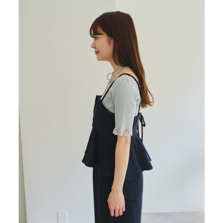 【Kastane】ダメージクロシェリブ半袖ニット | PAL GROUP OUTLET | 詳細画像12 