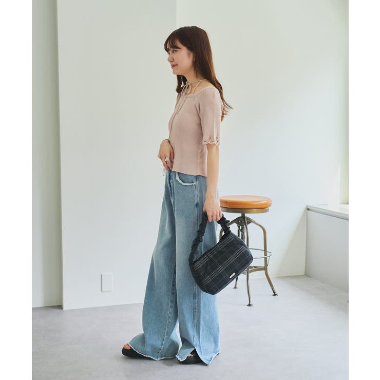 【Kastane】ダメージクロシェリブ半袖ニット | PAL GROUP OUTLET | 詳細画像22 