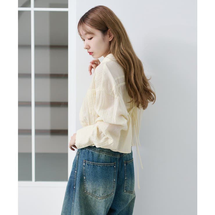 【Kastane】ギンガムバックリボンシャツ | PAL GROUP OUTLET | 詳細画像17 