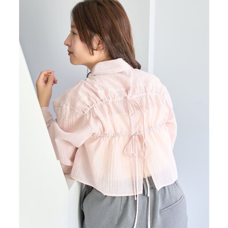 【Kastane】ギンガムバックリボンシャツ | PAL GROUP OUTLET | 詳細画像37 