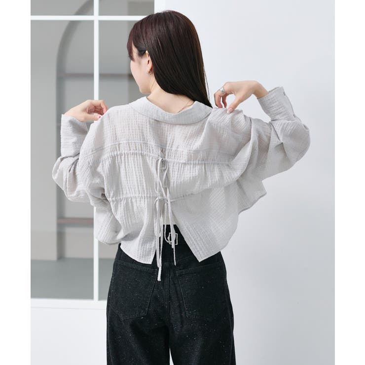 【Kastane】ギンガムバックリボンシャツ | PAL GROUP OUTLET | 詳細画像40 