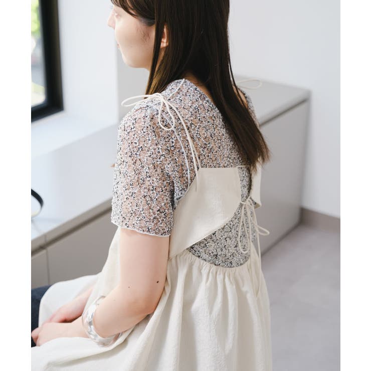 【Kastane】レースフラワープリントTEE | PAL GROUP OUTLET | 詳細画像3 