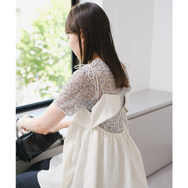 【Kastane】レースフラワープリントTEE | PAL GROUP OUTLET | 詳細画像4 
