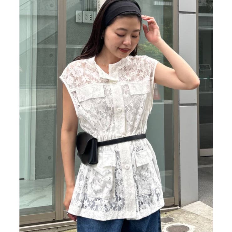 WHITE | 【CIAOPANIC TYPY】レースミリタリーベスト | PAL GROUP OUTLET