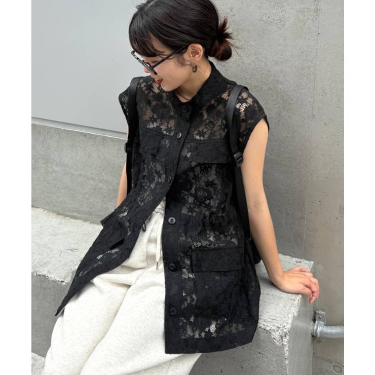 【CIAOPANIC TYPY】レースミリタリーベスト | PAL GROUP OUTLET | 詳細画像1 