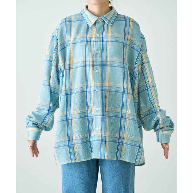 【CIAOPANIC TYPY】バスケット編みメッシュチェックシャツ | PAL GROUP OUTLET | 詳細画像11 