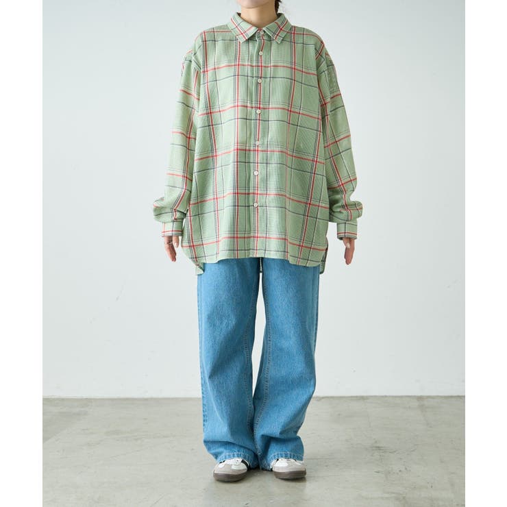 【CIAOPANIC TYPY】バスケット編みメッシュチェックシャツ | PAL GROUP OUTLET | 詳細画像1 