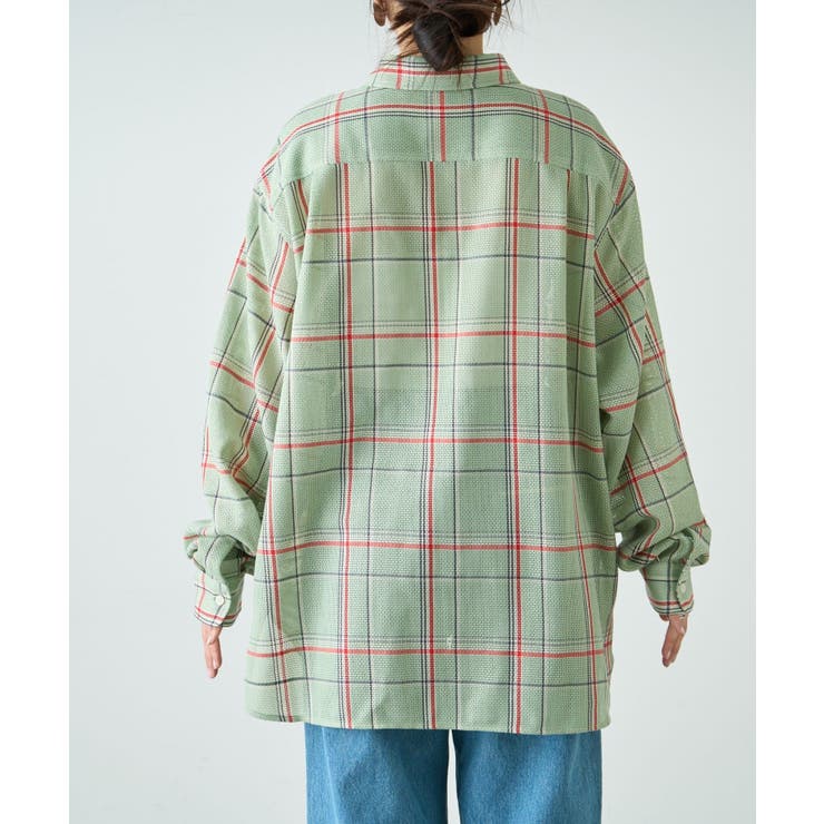 【CIAOPANIC TYPY】バスケット編みメッシュチェックシャツ | PAL GROUP OUTLET | 詳細画像6 