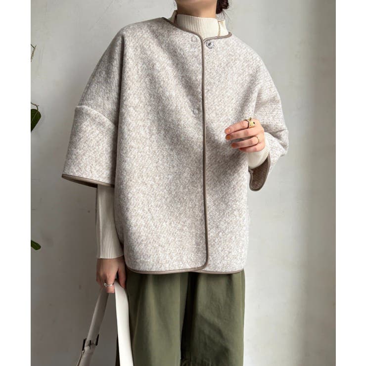 【DouDou】ウーレットポンチョ風アウター | PAL GROUP OUTLET | 詳細画像16 