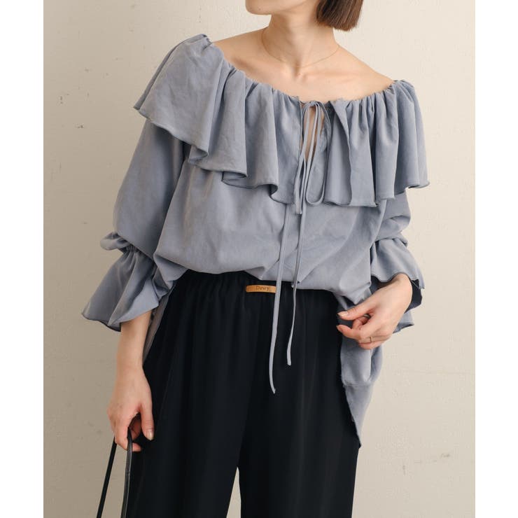 BLU | 【Omekashi】ラッフルブラウス | PAL GROUP OUTLET