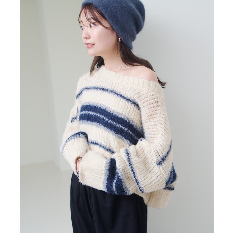 【Kastane】ボーダーモヘアライクニット | PAL GROUP OUTLET | 詳細画像18 