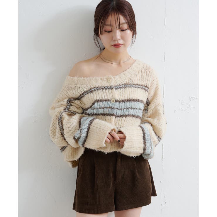 【Kastane】ボーダーモヘアライクニット | PAL GROUP OUTLET | 詳細画像1 