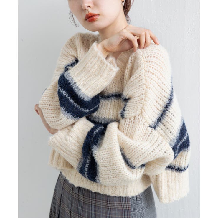 【Kastane】ボーダーモヘアライクニット | PAL GROUP OUTLET | 詳細画像26 