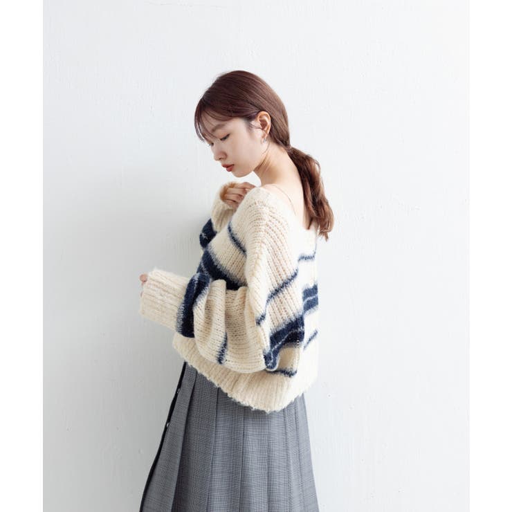 【Kastane】ボーダーモヘアライクニット | PAL GROUP OUTLET | 詳細画像29 