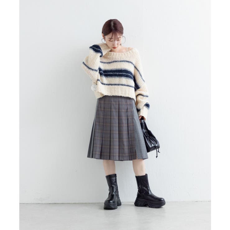 【Kastane】ボーダーモヘアライクニット | PAL GROUP OUTLET | 詳細画像32 