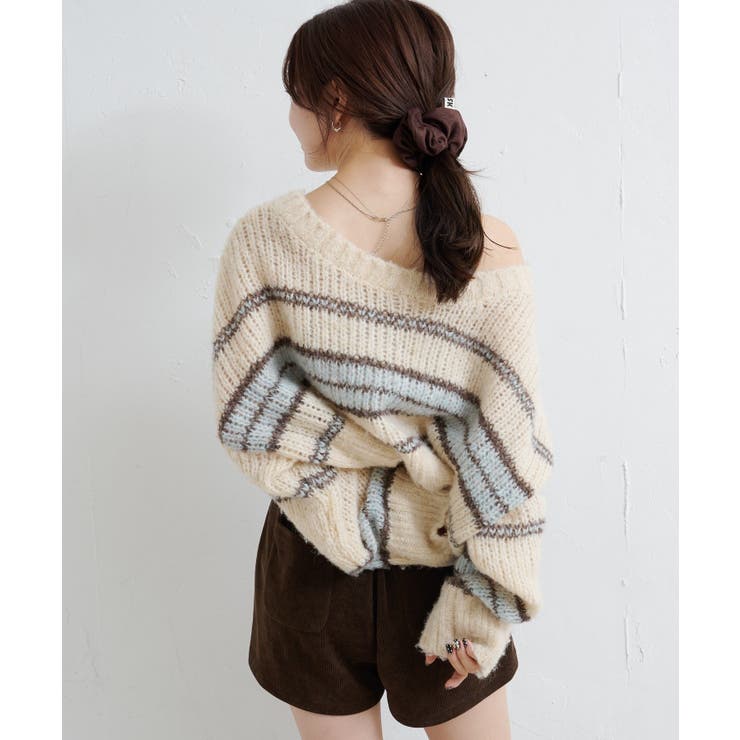 【Kastane】ボーダーモヘアライクニット | PAL GROUP OUTLET | 詳細画像4 