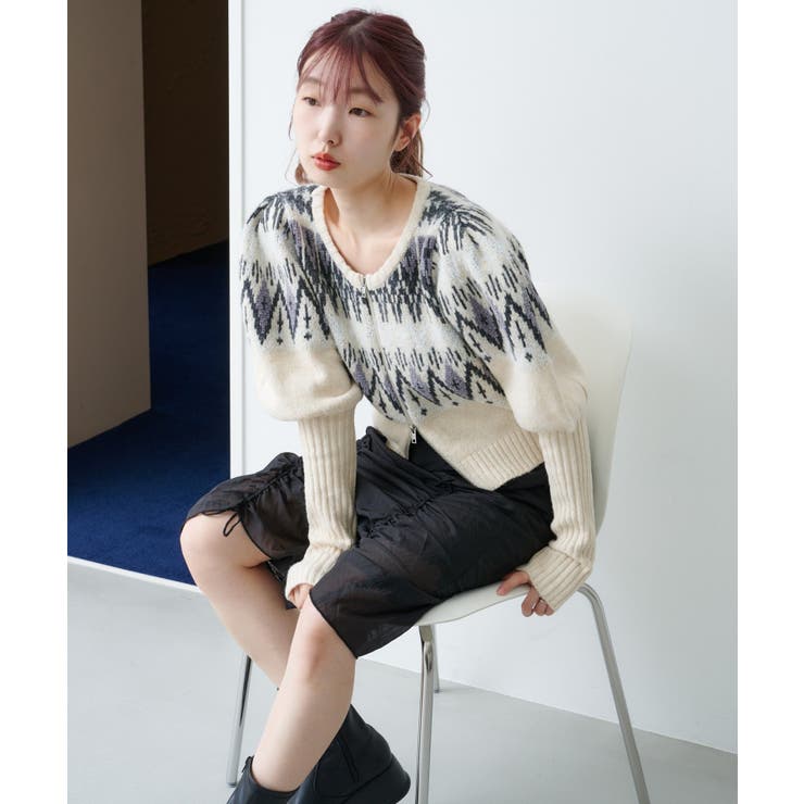 【Kastane】ノルディックZIPカーディガン | PAL GROUP OUTLET | 詳細画像3 