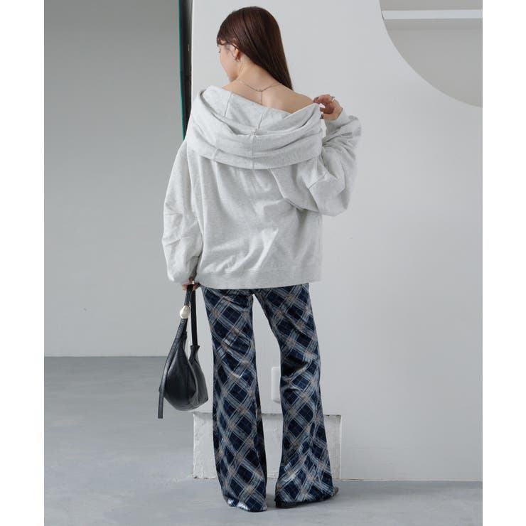【Kastane】チェックベロアフレアパンツ | PAL GROUP OUTLET | 詳細画像12 