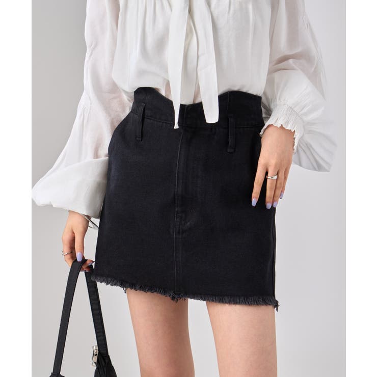 BLK | 【mystic】ウェーブデニム ミニスカート | PAL GROUP OUTLET