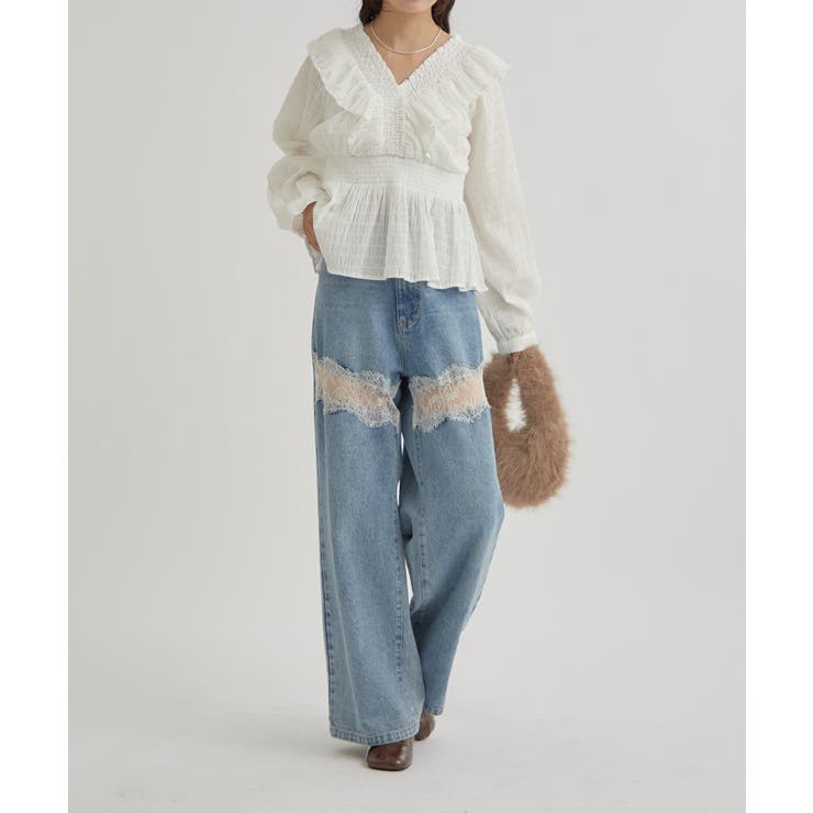 【mystic】スクエアシャーリングブラウス | PAL GROUP OUTLET | 詳細画像2 