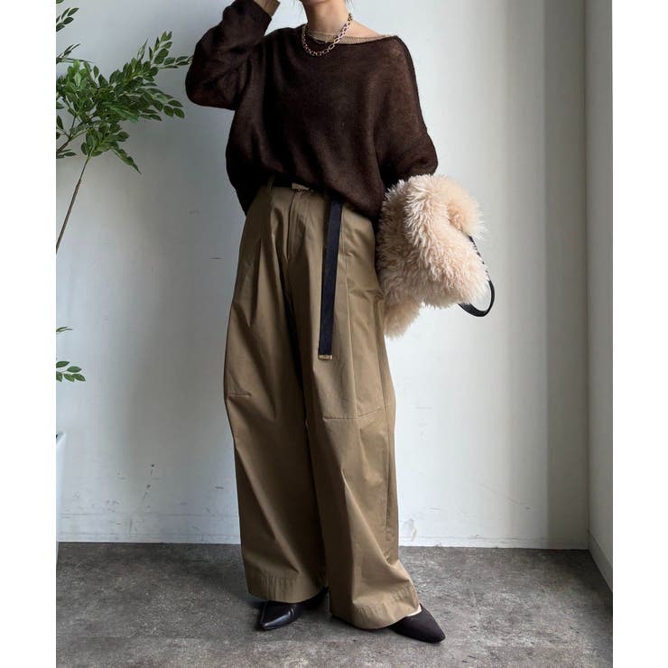 【DouDou】ツイルワイドカーブパンツ | PAL GROUP OUTLET | 詳細画像4 