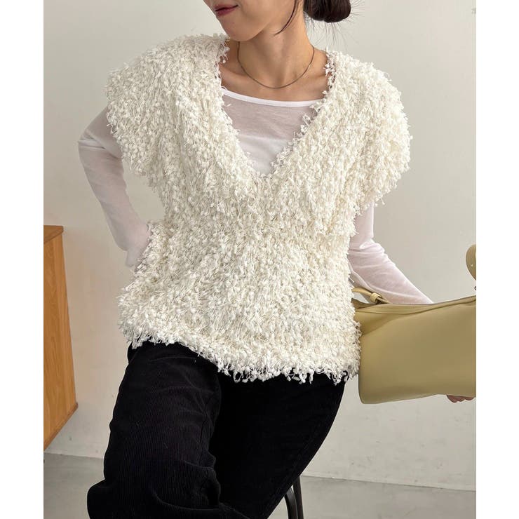 OFF | 【CAPRICIEUX LE'MAGE】ブークレフリンジトップス | PAL GROUP OUTLET