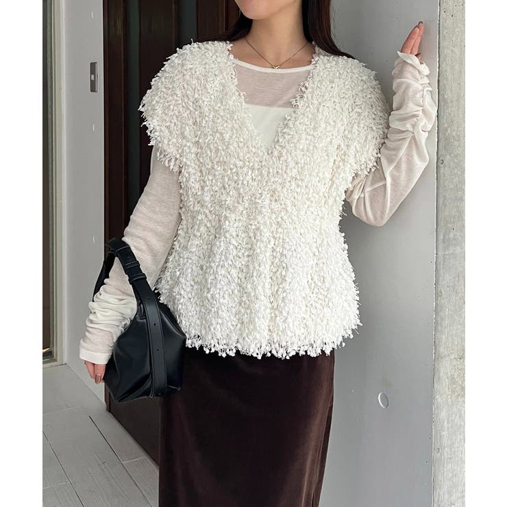 【CAPRICIEUX LE'MAGE】ブークレフリンジトップス | PAL GROUP OUTLET | 詳細画像9 