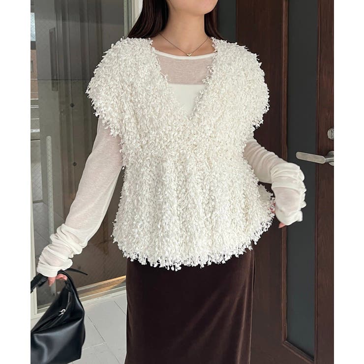 【CAPRICIEUX LE'MAGE】ブークレフリンジトップス | PAL GROUP OUTLET | 詳細画像10 