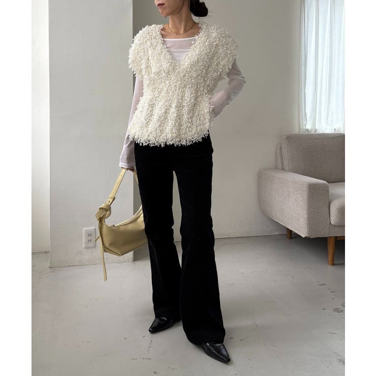 【CAPRICIEUX LE'MAGE】ブークレフリンジトップス | PAL GROUP OUTLET | 詳細画像2 