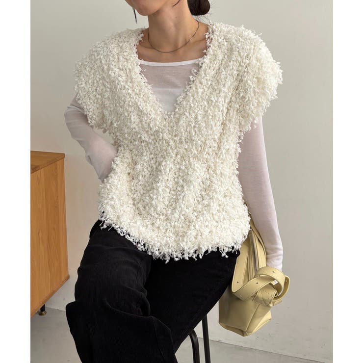 【CAPRICIEUX LE'MAGE】ブークレフリンジトップス | PAL GROUP OUTLET | 詳細画像3 