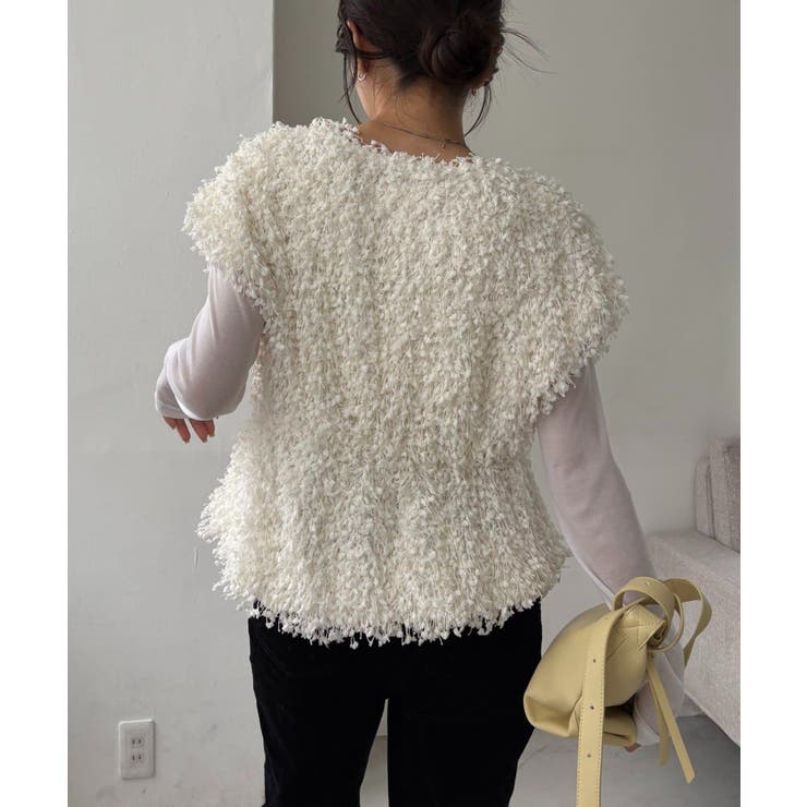 【CAPRICIEUX LE'MAGE】ブークレフリンジトップス | PAL GROUP OUTLET | 詳細画像5 