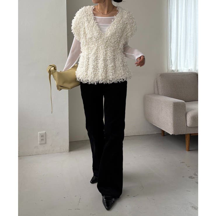 【CAPRICIEUX LE'MAGE】ブークレフリンジトップス | PAL GROUP OUTLET | 詳細画像6 