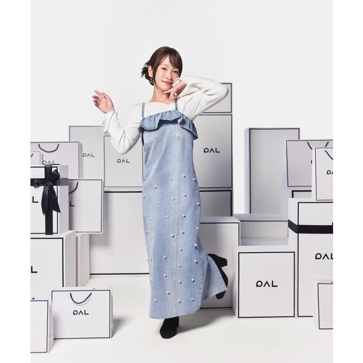 La boutique BonBon】パール付きデニムワンピース[品番：PALW0007380