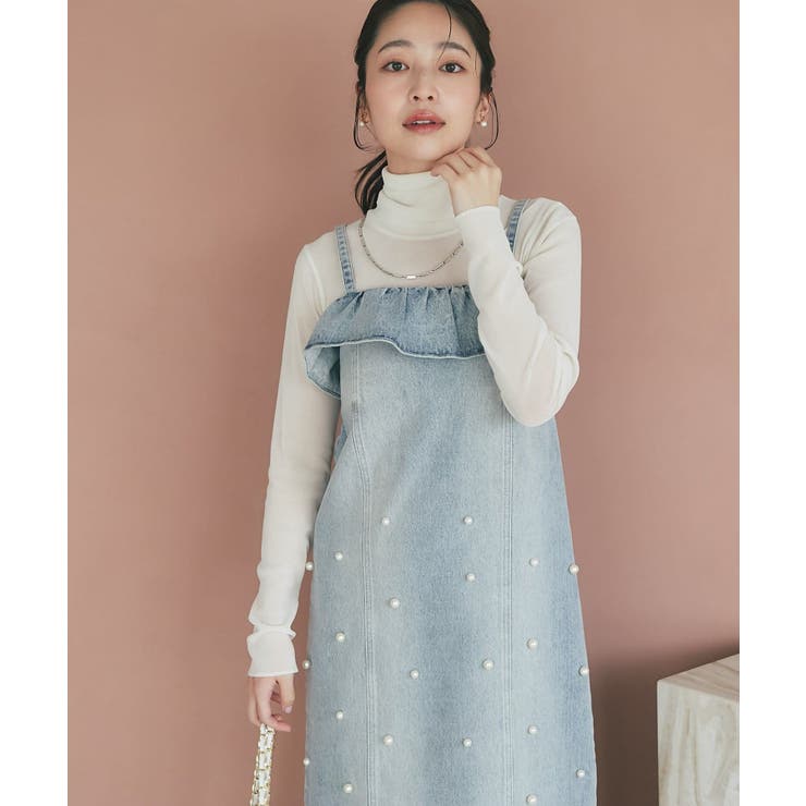 La boutique BonBon】パール付きデニムワンピース[品番：PALW0007380