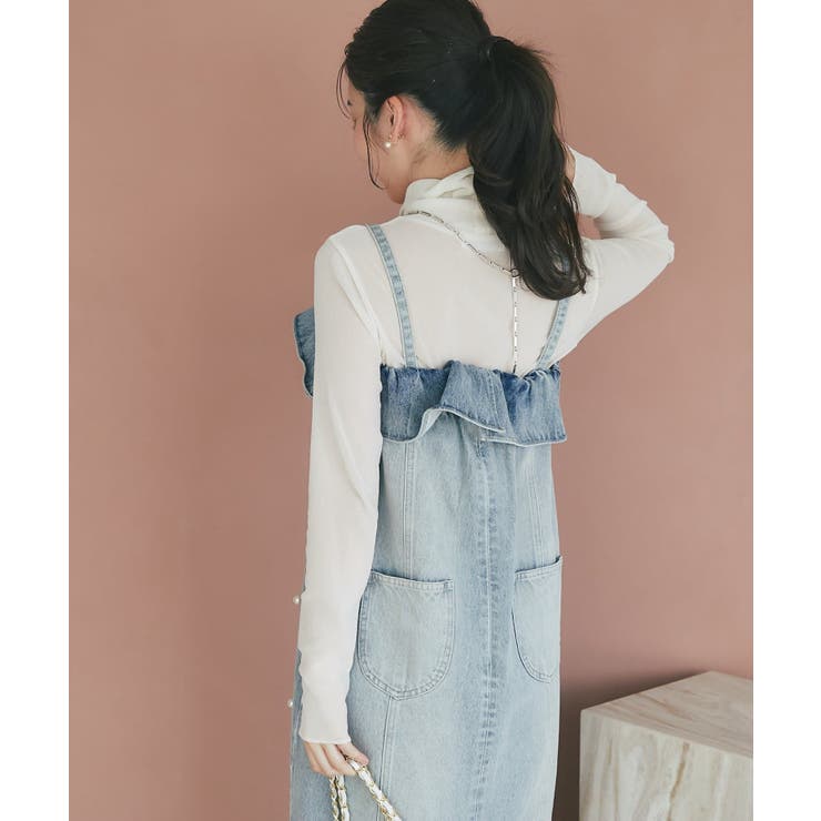 La boutique BonBon】パール付きデニムワンピース[品番：PALW0007380