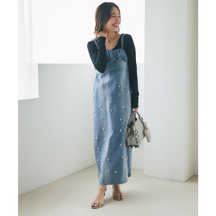 La boutique BonBon】パール付きデニムワンピース[品番：PALW0007380
