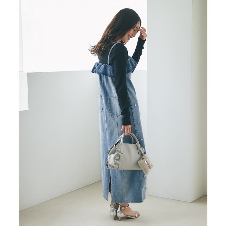 La boutique BonBon】パール付きデニムワンピース[品番：PALW0007380