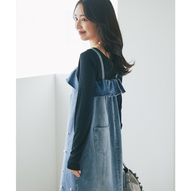 La boutique BonBon】パール付きデニムワンピース[品番：PALW0007380