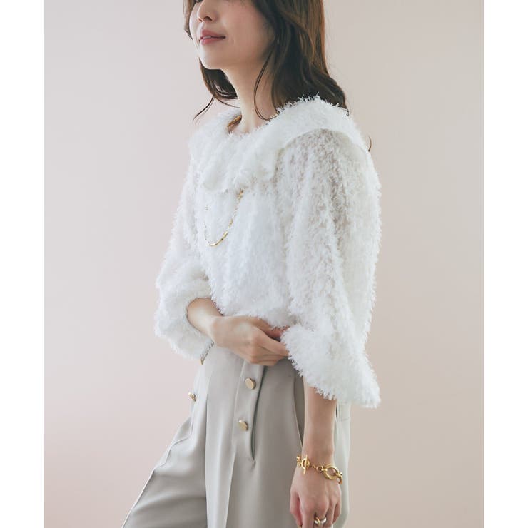 ラメフェザージャガードフリルカラーBL | PAL GROUP OUTLET | 詳細画像29 