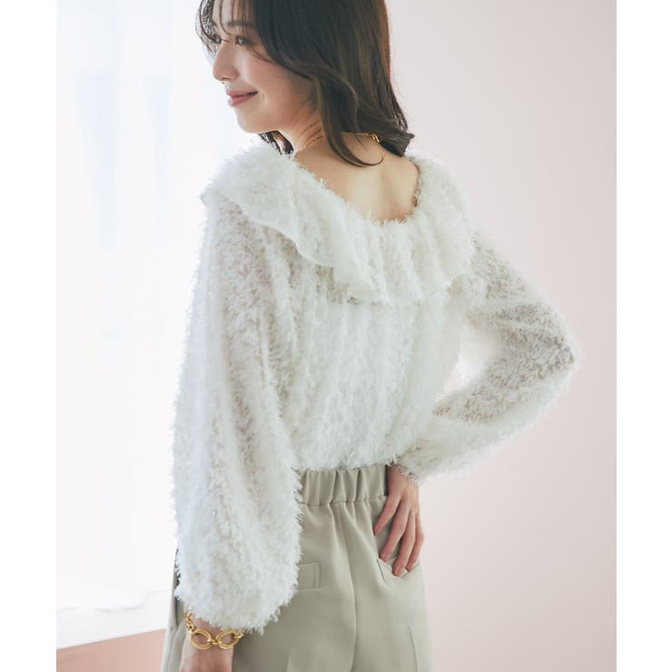 ラメフェザージャガードフリルカラーBL | PAL GROUP OUTLET | 詳細画像30 